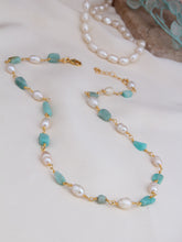 Amazonite & Pearl  Collier
